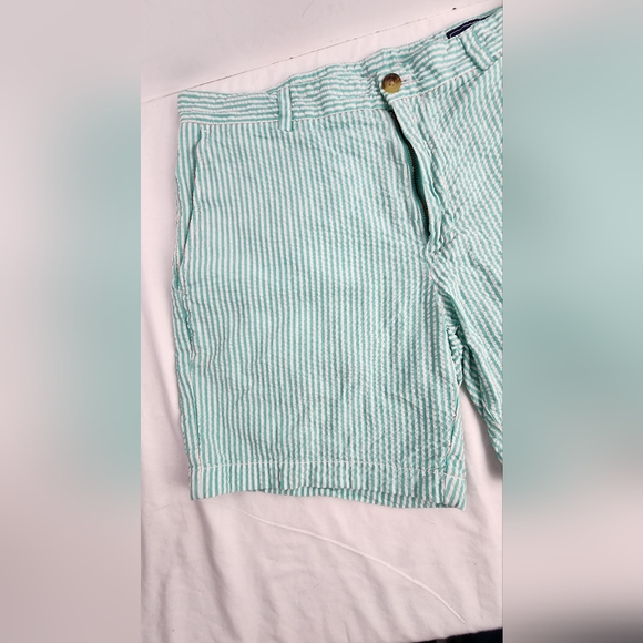 💪 VINEYARD VINES MEN'S BREAKER SHORTS SIZE 32 - TEAL / WHITE STRIPE 💪 - Picture 3 of 9